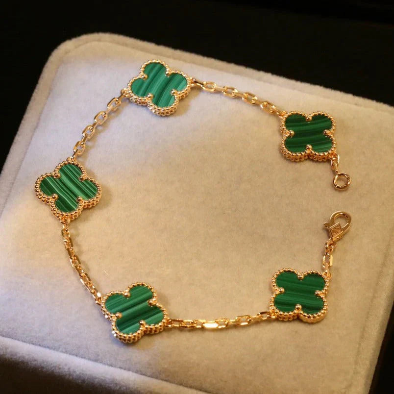 FOUR-LEAF CLOVER BRACELET- GREEN