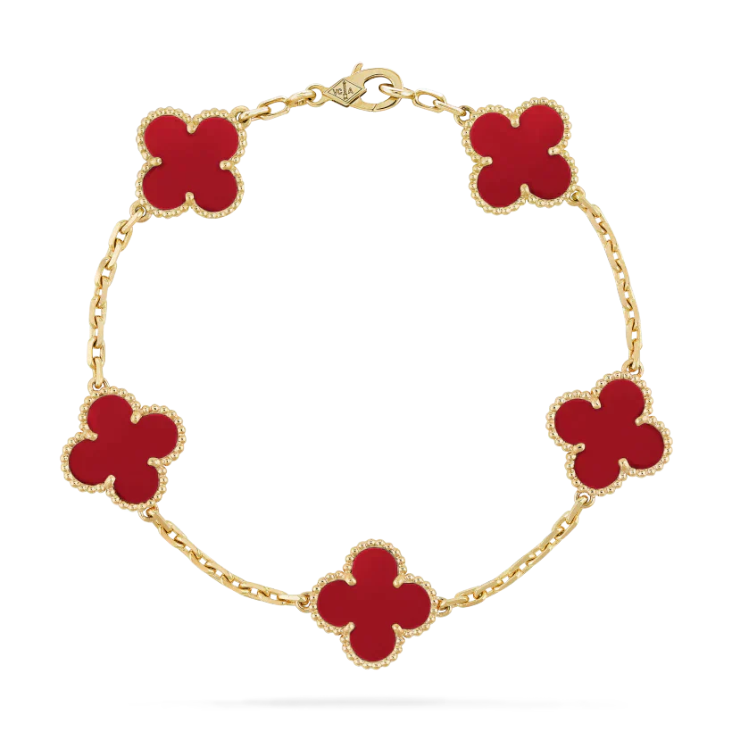 FOUR-LEAF CLOVER BRACELET- RED