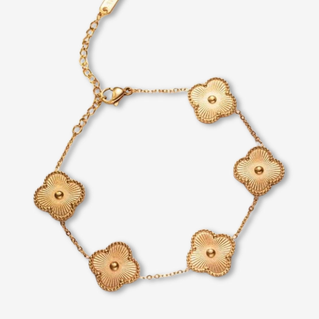 GOLD FOUR-LEAF CLOVER LUCKY BRACELET