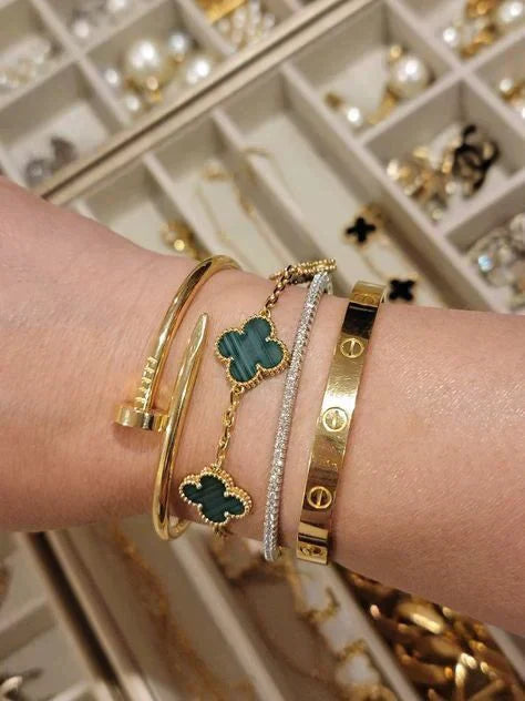 FOUR-LEAF CLOVER BRACELET- GREEN