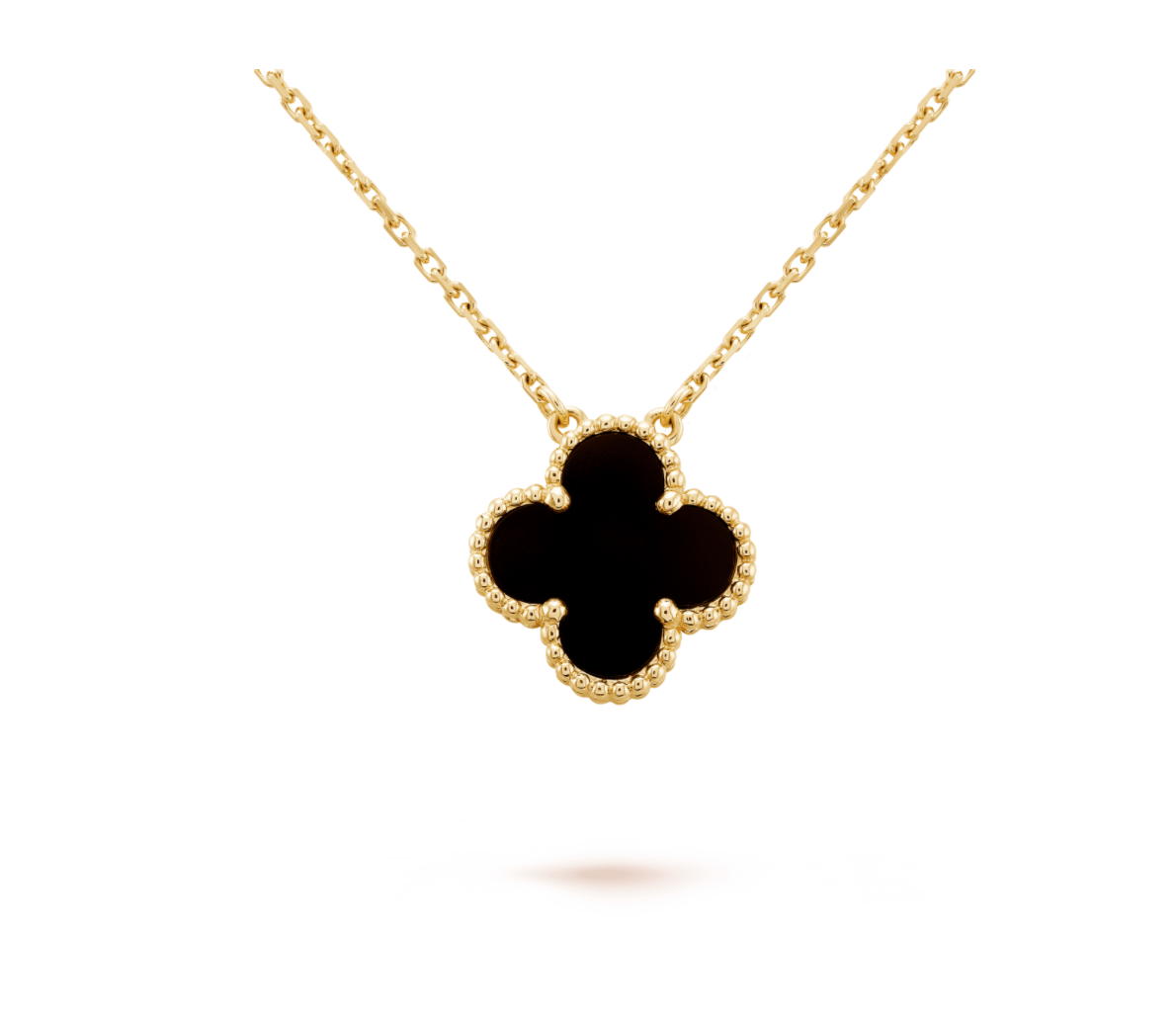 FOUR-LEAF CLOVER NECKLACE - BLACK