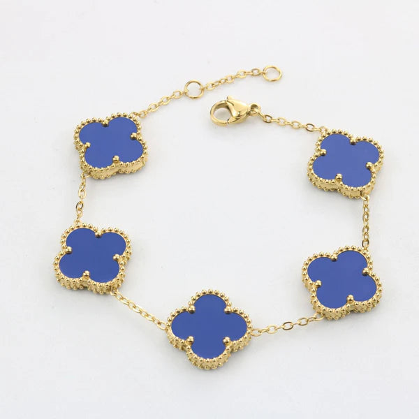 BLUE FOUR-LEAF CLOVER LUCKY BRACELET